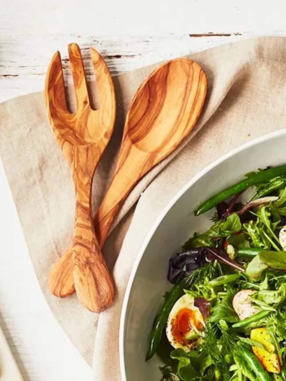 Sur La Table NWT Olivewood Salad Hands Or Servers Italian Made